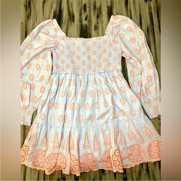 Lilly Pulitzer Rainna Smocked Eyelet Fit and Flare Dress NWOT - Picture 4 of 11